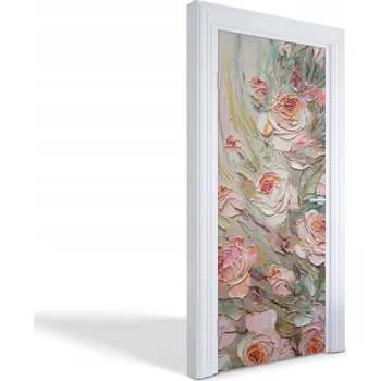 Fototapeta Ozdobná samolepka na dveře do obýváku kuchyně ložnice Růžová kytice 85x205 cm