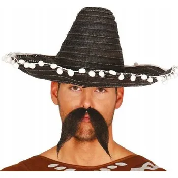 Karnevalový doplněk Fiestas Guirca sombrero 45 cm slaměný černé