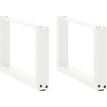 Stolová podnož OMAXI Nohy konferenčního stolku ve tvaru U, 2 ks, bílé, 50 x (30-31) cm, ocel 310767
