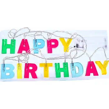 SVÍTÍCÍ NÁPIS HAPPY BIRTHDAY NAROZENINOVÁ GIRLANDA