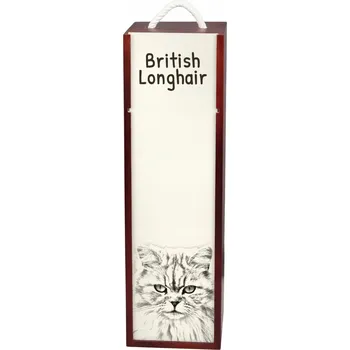 Dárková krabička Britská dlouhosrstá kočka krabička na víno, láhev s kočkou, s fotografií