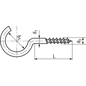 Vrut vrut s háčkem ocel ZB 3.1 mm 3 mm