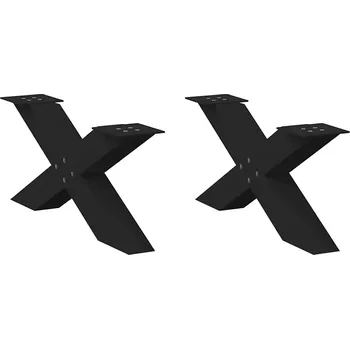 Stolová podnož OMAXI Nohy konferenčního stolku ve tvaru X, 2 ks, černé, 70 x (30-31) cm, ocel 316042