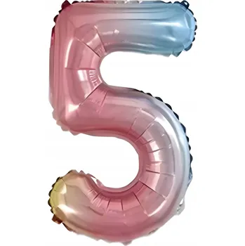 Balónek Fóliový balónek ČÍSLICE 5 Duhový 32 palců 80 cm