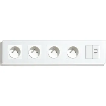 Elektrická zásuvka ELEKTRICKÁ SKLENĚNÁ ZÁSUVKA 5 PLECHOVEK KONTAKT 16A 370 mm RJ45 INTERNET