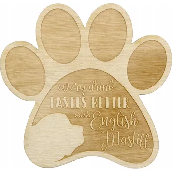Podtácek Anglický mastif gravírované podtácky pod hrnek se psem, 4 kusy, jméno psa