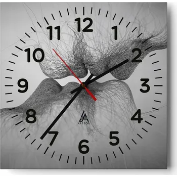 Hodiny Kuchyňské nástěnné hodiny 30x30 Abstrakce Skleněné hodiny do obýváku Moderní Tiché