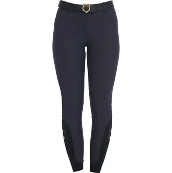 Jezdecké kalhoty EQUESTRO Rajtky jezdecké Fleece Equestro, s gripem, zimní, dámské, navy blazer 38