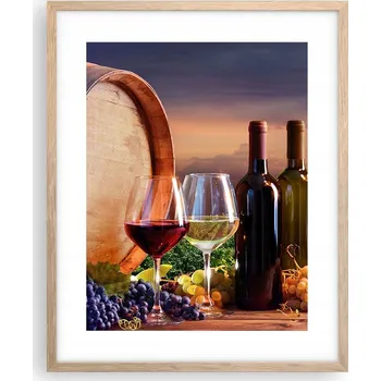 Obraz Obraz plakát na zeď v rámu světlý dub 40x50 vinice plakáty do obýváku
