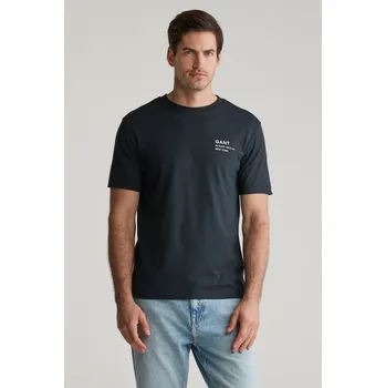 Pánské oblečení TRIČKO GANT SMALL GRAPHIC SS TSHIRT BLACK