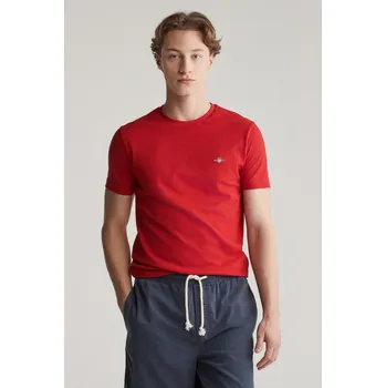 Pánské oblečení TRIČKO GANT SLIM PIQUE SS T-SHIRT RUBY RED