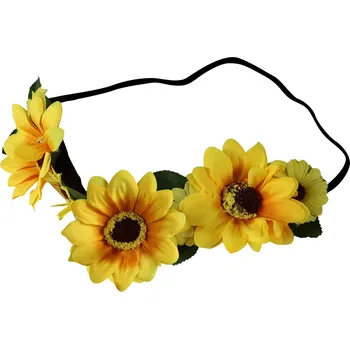 Čelenka čelenka květina žlutá 3 velké květy