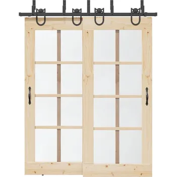 Nábytkové kování OMAXI Sada příslušenství pro posuvné dveře 183 cm ocelová černá 857386