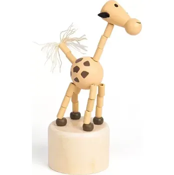 Dřevěná hračka Dřevěná mačkací zvířátka Safari Žirafa od Bigjigs Toys
