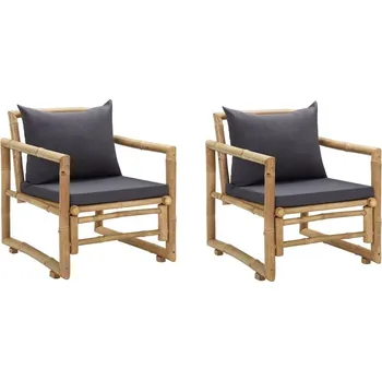 OMAXI Zahradní křesla s poduškami 2 ks bambus 231111