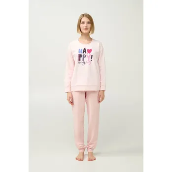 Pánské pyžamo Vamp - Zimní dámské pyžamo s manžetami 21968 - Vamp pink S