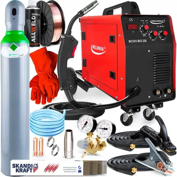 Svářečka Svářečka MIG/MAG, MMA, TIG Weldman 20-200 A 230 V