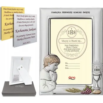 Rám na obraz RÁMEČEK STŘÍBRNÝ FOTORÁMEČEK PRO CHLAPCE K PŘIJÍMÁNÍ