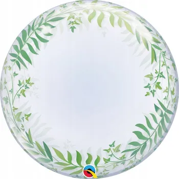 Balónek Balón TRANSPARENTNÍ koule Zelené listy na svatební hostina
