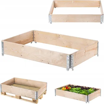 paleta PALETOVÝ NÁSTAVEC DŘEVĚNÝ 120 x 80 cm - KONTEJNER NA PALETU, ZÁHON, BYLINKOVÁ ZAHRÁDKA
