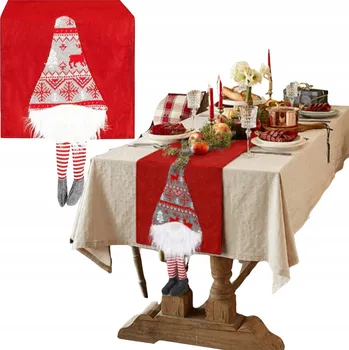 ubrus VÁNOČNÍ BĚHOUN NA STŮL UBRUS SKŘÍTEK ČERVENÝ VÁNOČNÍ DEKORACE 180 cm