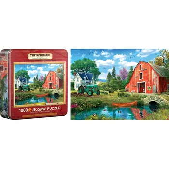 Puzzle Puzzle v plechové krabičce Červená stodola 1000 dílků EUROGRAPHICS