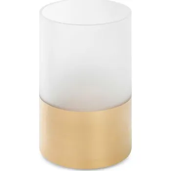 Svícen Skleněný svícen BLANCA7 bílo zlatý 15 x 20 cm