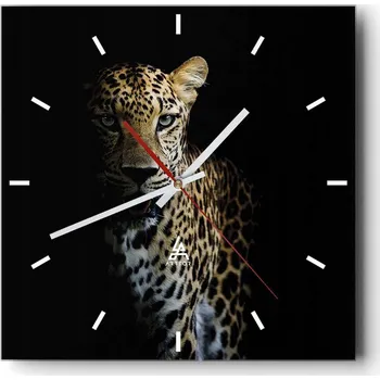 Hodiny Velké nástěnné hodiny 40x40 cm Zvířata Skleněné tiché hodiny