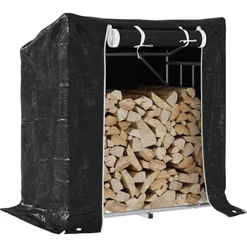 OMAXI Stojan na palivové dřevo s krytem proti dešti 100x25x150 cm 654885