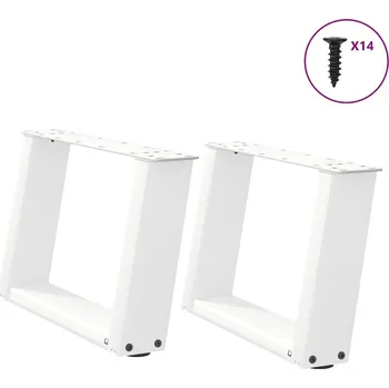 Barový stolek OMAXI Nohy konferenčního stolku ve tvaru U, 2 ks, bílé, 40 x (30-31) cm, ocel 314017