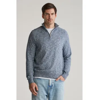 Pánský svetr SVETR GANT COTTON SLUB HALF ZIP DUSTY BLUE SEA