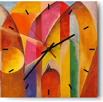 Hodiny Velké nástěnné hodiny 40x40 Abstrakce Skleněné tiché hodiny