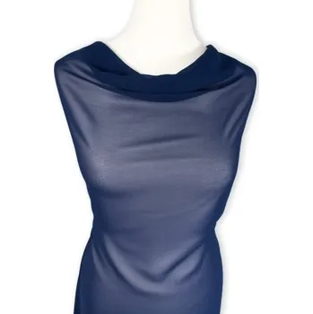 Metráž - Chifon Pes TMAVĚ MODRÝ 100278 - Fialová, 145 cm