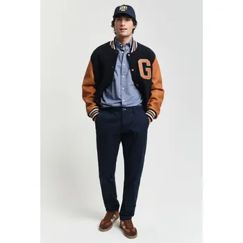 Pánské kalhoty KALHOTY GANT SLIM CHINOS MARINE