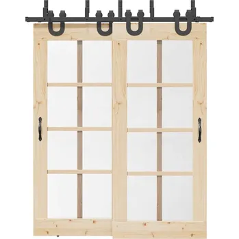 Nábytkové kování OMAXI Sada příslušenství pro posuvné dveře 183 cm ocelová černá 857348