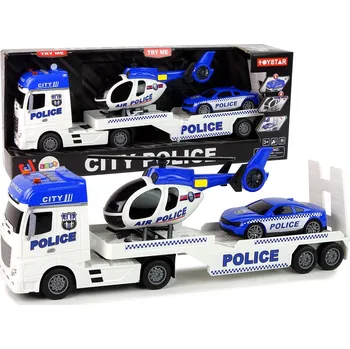 autíčko Mamido Policejní sada přívěs auto vrtulník