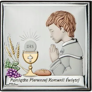 Obraz Obrázek k prvnímu svatému přijímání, památka na první přijímání pro chlapce, 8x8 cm