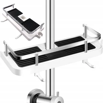 Koupelnový nábytek POLIČKA DO SPRCHY NA TYČ BEZ VRTÁNÍ ZÁVĚSNÝ ORGANIZÉR