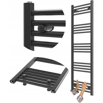 Radiátor Koupelnový radiátor vodní Granitan 546 W 500 x 1400 mm černý