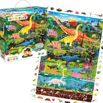 Puzzle CzuCzu Poznávací Dinosauři s naučným plakátem 60 dílků