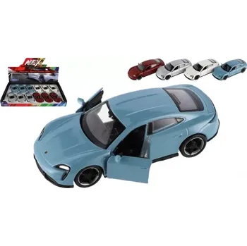 autíčko Welly Auto Porsche Taycan Turbo S kov/plast 12cm 4 barvy na zpětné natažení 12ks v boxu