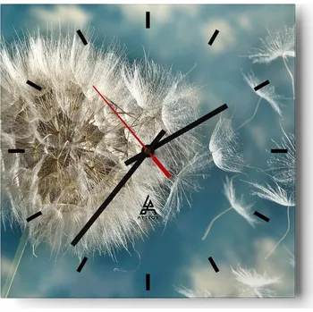 Hodiny Velké nástěnné hodiny 40x40 Natura Skleněné hodiny Čtvercové Tiché