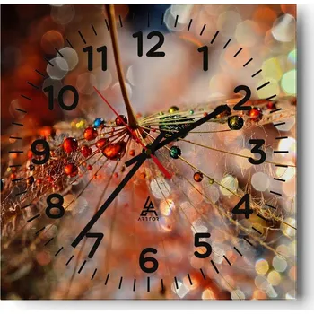 Hodiny Kuchyňské nástěnné hodiny 30x30 Abstrakce Skleněné hodiny do obýváku Moderní Tiché