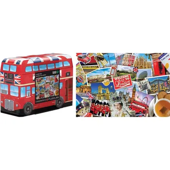 Puzzle eurographics puzzle v plechové krabičce londýnský autobus 550 dílků
