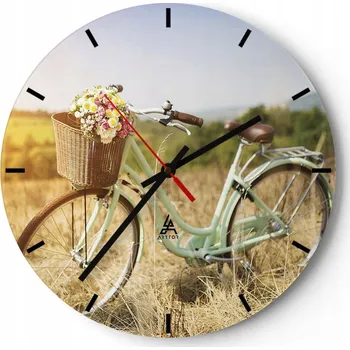 Hodiny Velké nástěnné hodiny 40x40 Kolo Skleněné hodiny Kulatý Tiché