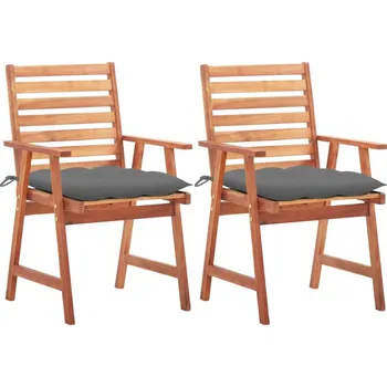 OMAXI Zahradní jídelní židle 2 ks s poduškami masivní akáciové dřevo 282601