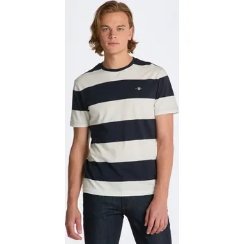 Pánské oblečení TRIČKO GANT BAR STRIPE SS T-SHIRT EGGSHELL