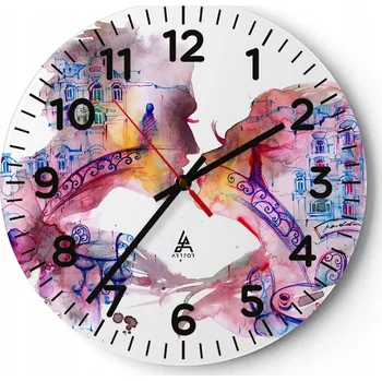 Hodiny Kuchyňské nástěnné hodiny 30x30 Abstrakce Moderní skleněné hodiny Tiché