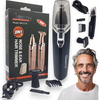 Zastřihovač, strojek HOLICÍ STROJEK na nos, uši, vousy a obočí GEEMY 2v1 – kvalitní provedení