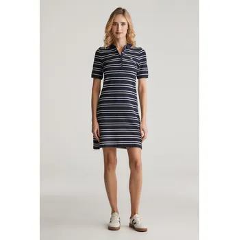 Dámské šaty ŠATY GANT STRIPE SHIELD SS PIQUE POLO DRESS EVENING BLUE